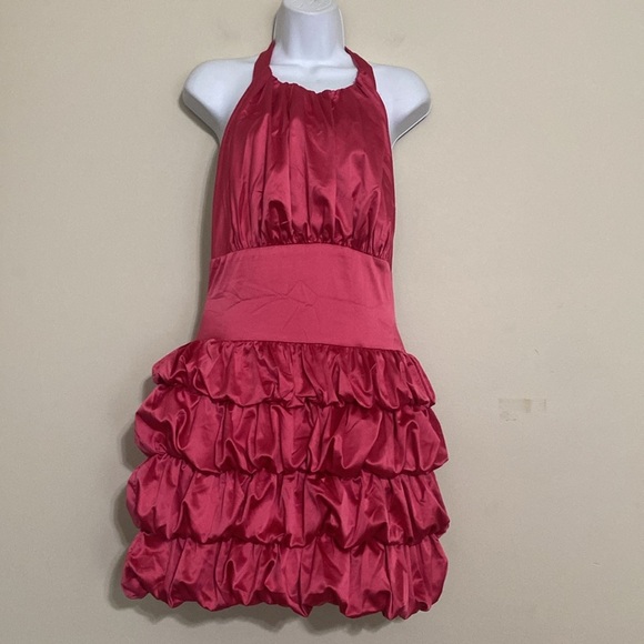 Fashion Nova Out The Gallery Satin Bubble Mini Dress Pink Bubble party prom Y2K - Picture 6 of 9